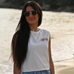 T-shirt Femme Crop Top creme